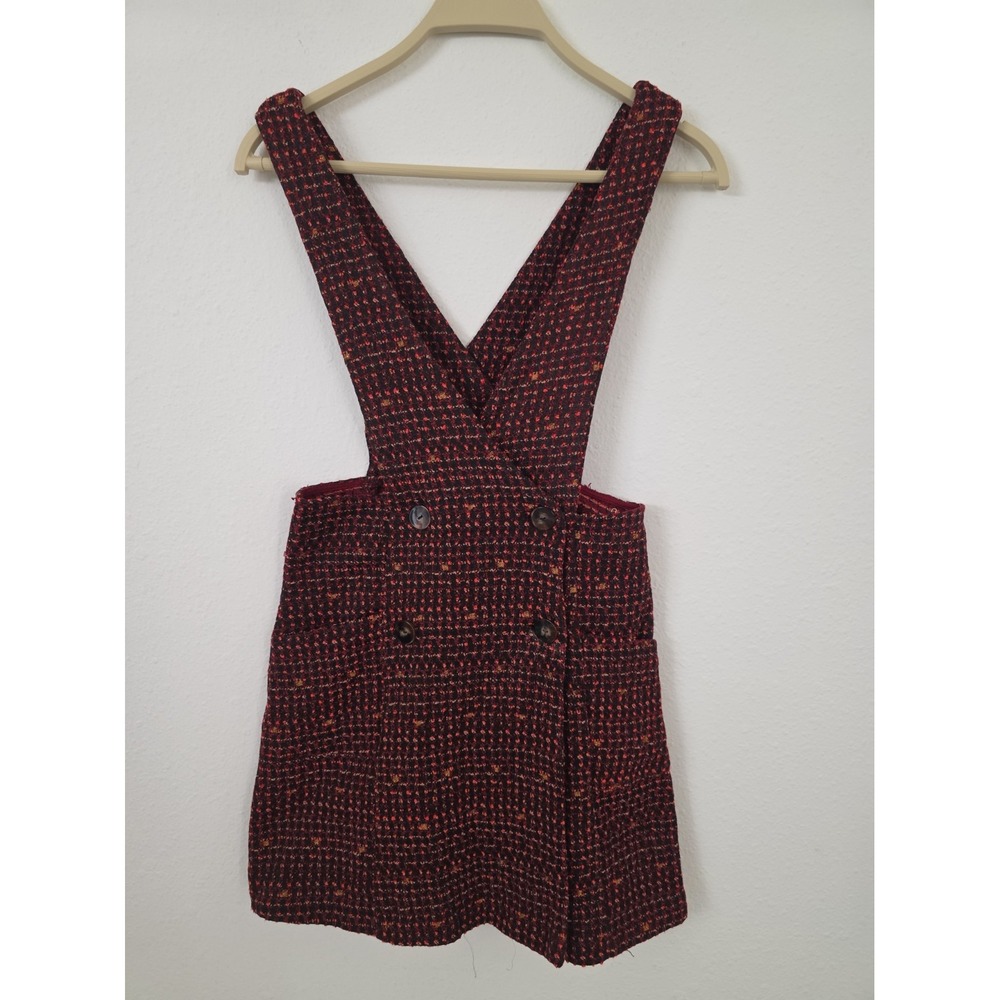 NEW Zara Black Dress Tweed Plaid, Girls Size 11-12, Pinafore Style